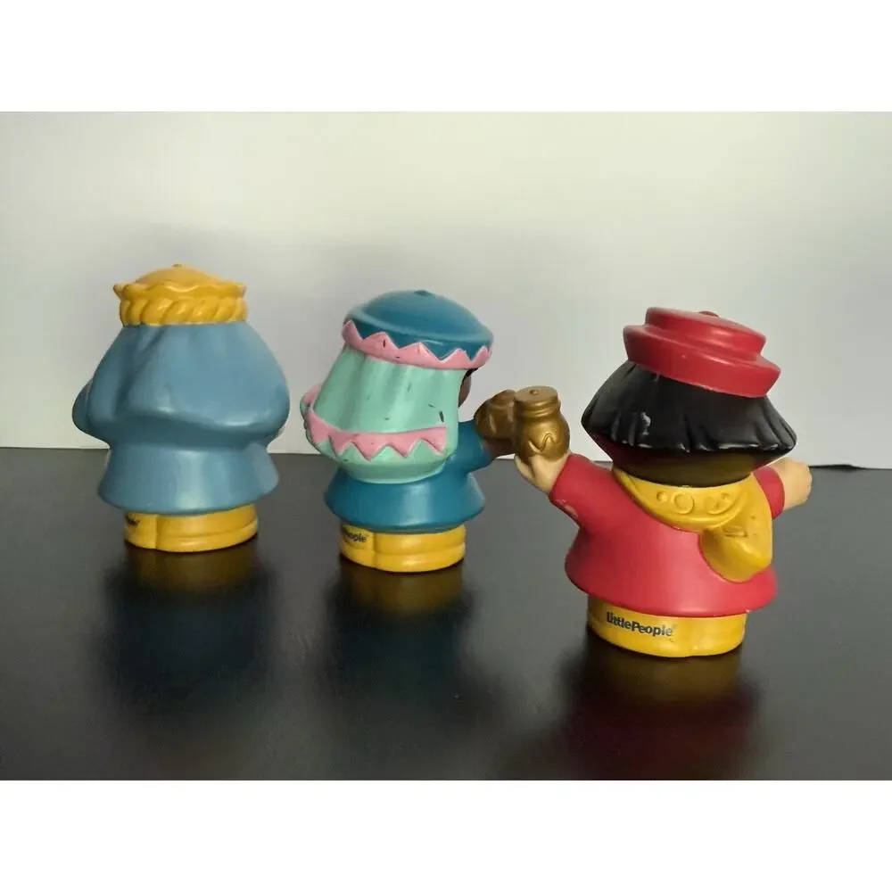 Vintage 2001 Fisher Price Little People Nativity 3 Wise Men Magi Figures Lot